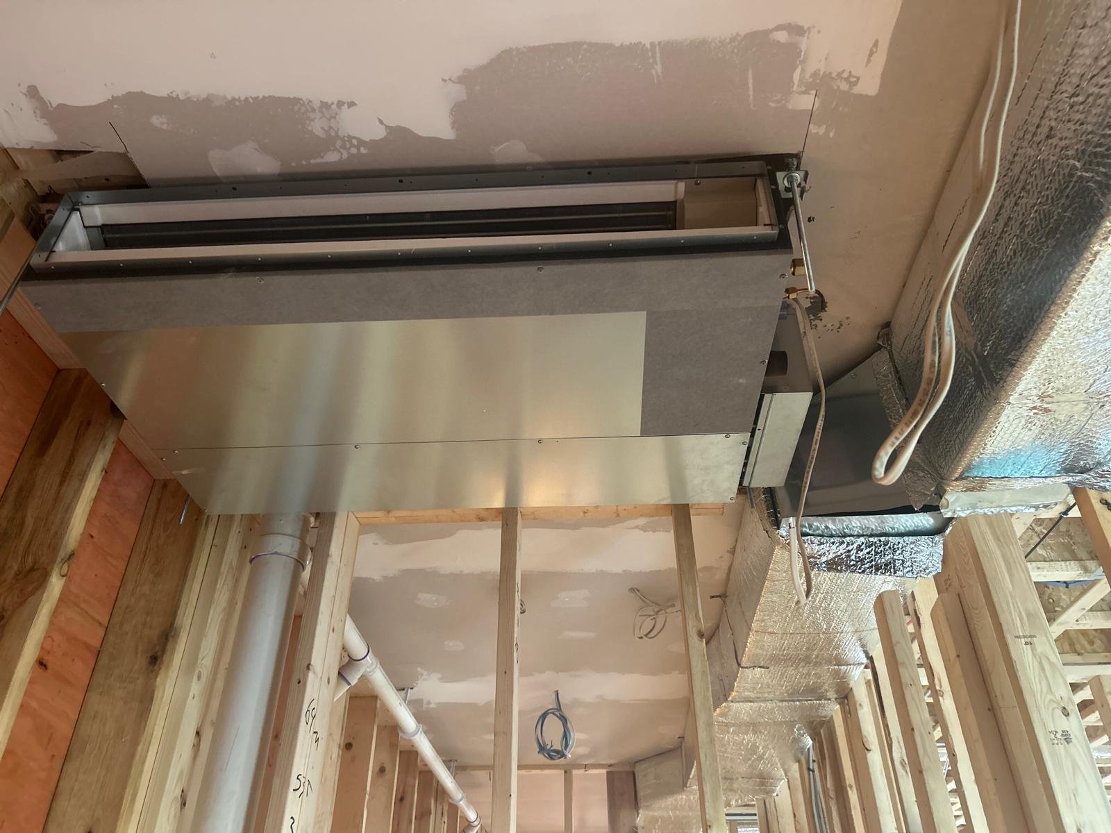 Ceiling cassette HVAC unit installation