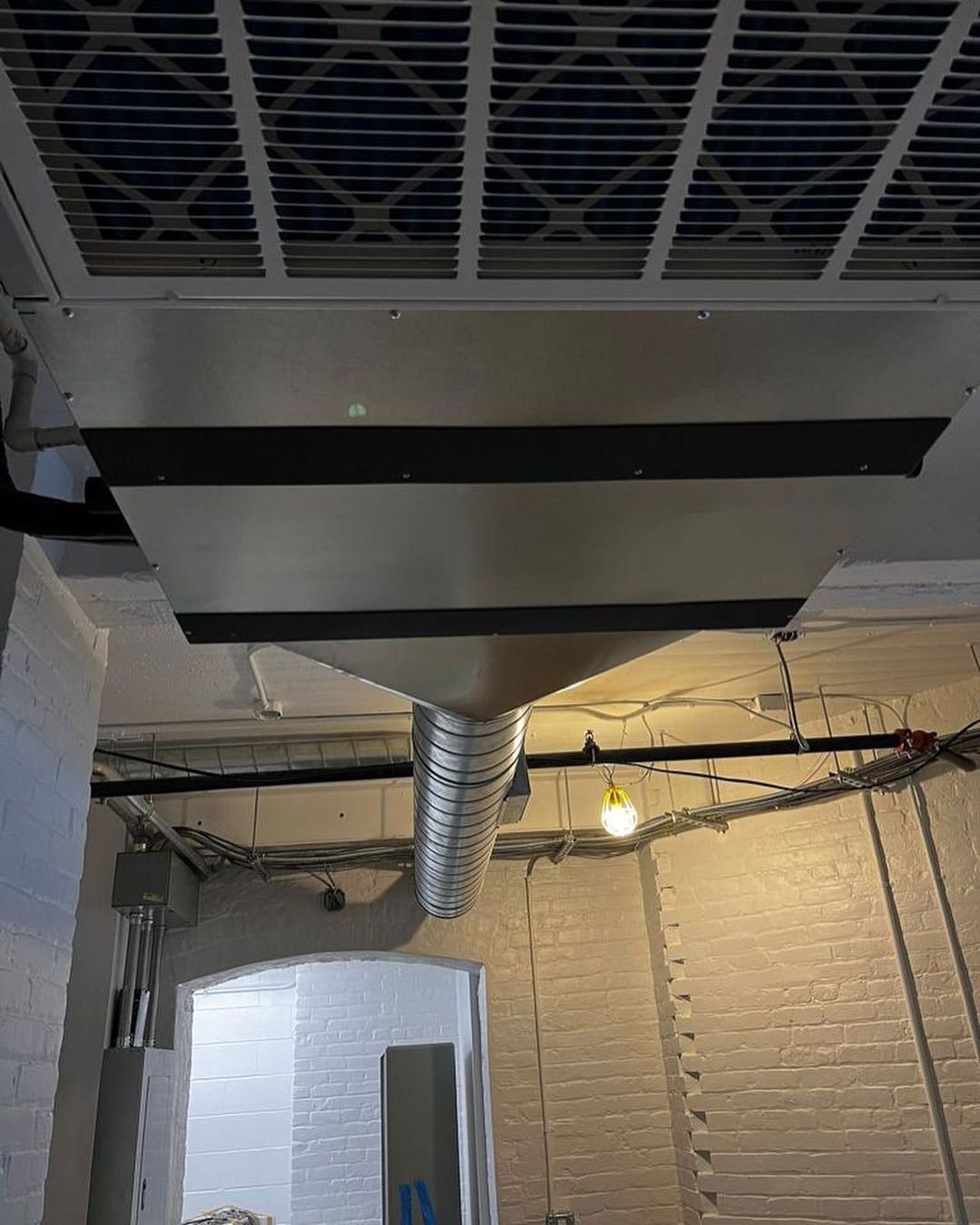 Commercial ceiling unit and spiral duct by Mariano HVAC in Massachusetts